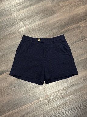 Draper James Navy Textured Tailored Shorts